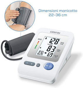 Sanitas SBM 21 Misuratore di Pressione Sanguigna da Braccio, per circonferenze braccio di 22 - 36 cm, Batterie incluse