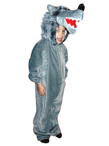 F49 Taglia 3-4A (98-104cm) Costume da Lupo per bambini, 3-4 Anni, Grigio - Ilgrandebazar