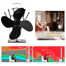 Carica l&#39;immagine nel visualizzatore di Gallery, Ventilatore per camini a legna, BUYGOO a 4 pale riscaldato per...