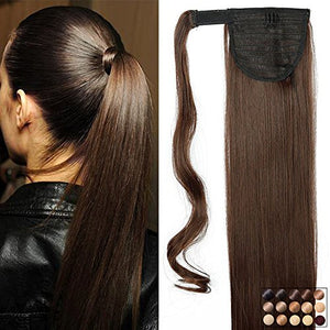 23" Coda di Cavallo Clip in Hair Extension Capelli 58cm, Marrone Cioccolato - Ilgrandebazar