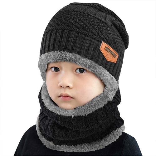 heekpek Unisex Bambini Cappello a Maglia Lana Cappellino con Sciarpa Cerchio... - Ilgrandebazar