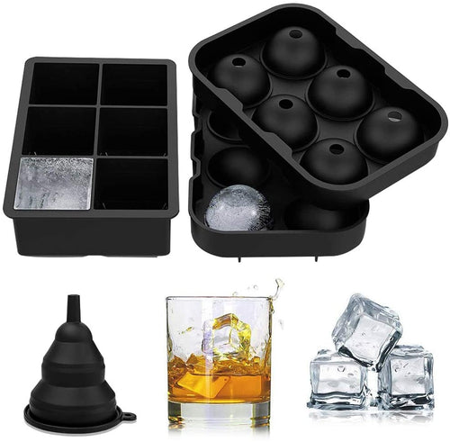 solawill Stampo Ghiaccio, Stampi per Ghiaccio in Silicone 45 mm Palla di Ghiaccio 50mm Stampo Cubetti Ghiaccio Senza BPA Vaschetta Ghiaccio per Birra Whisky Cocktail Drink Candy Budino Latte Succo