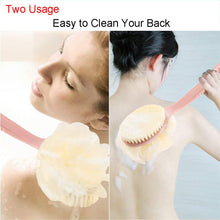 Carica l&#39;immagine nel visualizzatore di Gallery, Spazzola per il bagno a manico lungo, 2 in 1 corpo rosa - Ilgrandebazar