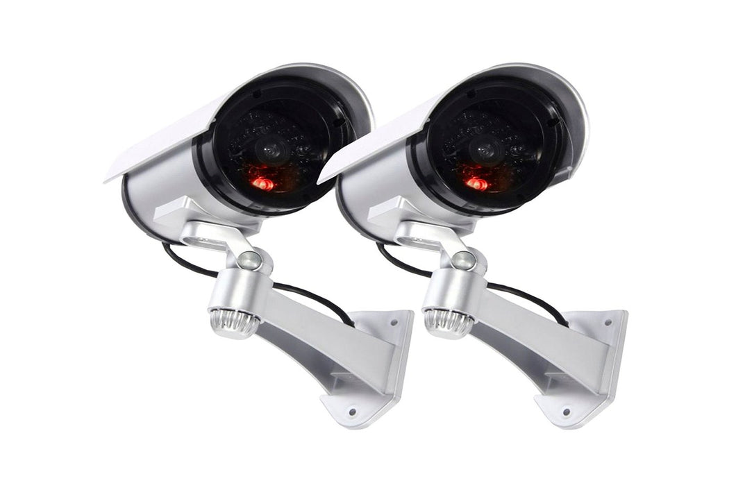 Maxesla - Telecamera di sicurezza finta con LED illuminati, 2 pezzi - Ilgrandebazar