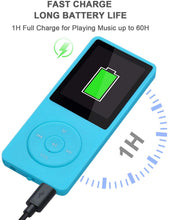 Carica l'immagine nel visualizzatore di Gallery, COVVY Slim Music Player 8GB portatile Lossless Sound 70 ore di schermo MP3 supporta fino a 64 GB (Azzurro)