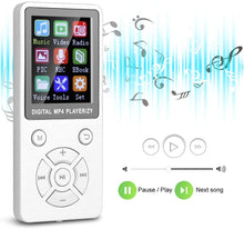 Carica l'immagine nel visualizzatore di Gallery, Lettore Musicale Lettore Musicale Portatile Lossless Sound MP3 MP4 con Memoria Bluetooth 4.2 32G(Bianca)