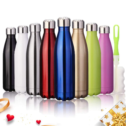 king do way Portatile Borraccia in Acciaio Inox, Termica Bottiglia 500ml, Blu - Ilgrandebazar