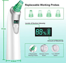 Carica l'immagine nel visualizzatore di Gallery, Aspiratore Punti Neri,Aspiratore Punti Neri Vacuum,Rimozione di Comedone,Blackhead Remover Vacuum,Macchina USB ricaricabile per rimuovere i punti neri per la pulizia del naso del viso green
