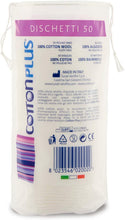 Carica l'immagine nel visualizzatore di Gallery, Cotton Plus DISCHETTI 50 pz. - LINEA BEAUTY | DISCHETTI 100% PURO COTONE | Dischetti struccanti per la pulizia del viso soffici e resistenti.