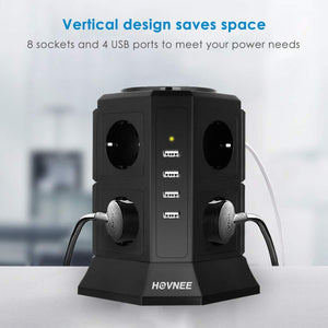 Multipresa Verticale, HOVNEE Torretta Ciabatta 8 Prese Con 4 Slot... - Ilgrandebazar