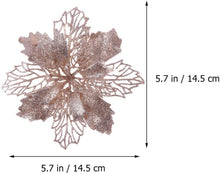 Carica l'immagine nel visualizzatore di Gallery, TOYANDONA 12pcs Glitter Stella di Natale Fiori Artificiali Albero di Natale Ornamenti Floreali Decorazioni Ciondolo Albero di Natale Corona di Natale riempimento (Champagne)