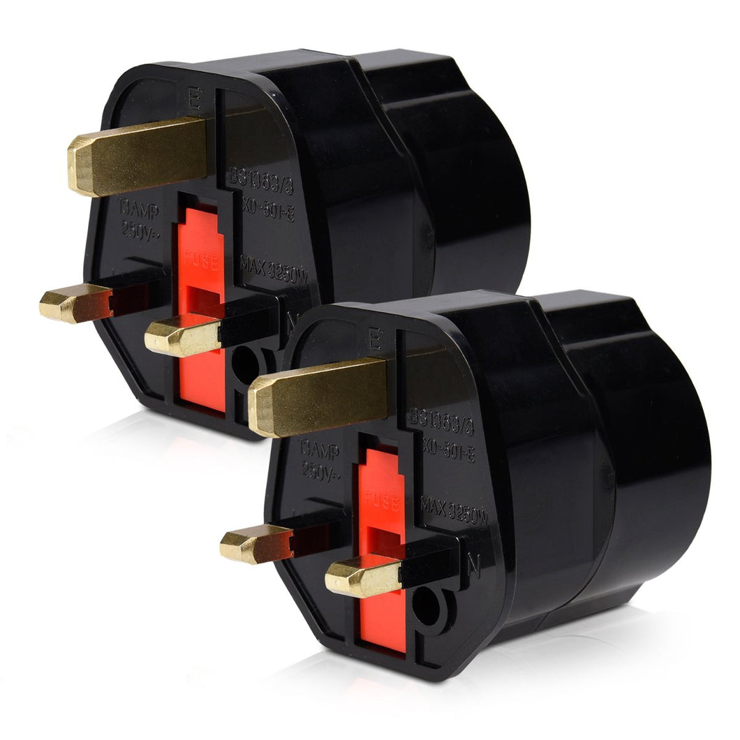 kwmobile 2x adattatore da viaggio UK EU - set adattatori Tipo G, Nero - Ilgrandebazar