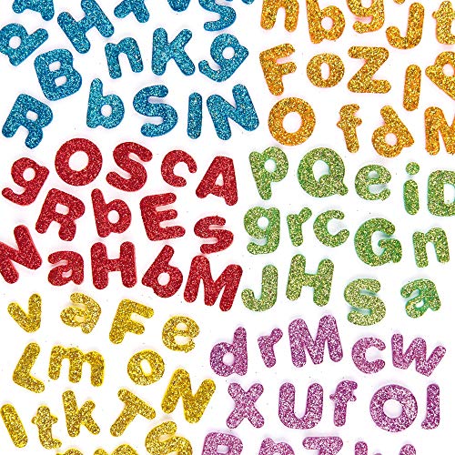 Baker Ross Lettere Autoadesive Glitterate in Gommapiuma (confezione da 850)