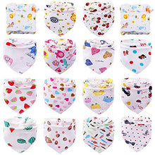Carica l&#39;immagine nel visualizzatore di Gallery, Tomkity 14 Bavaglino Neonato Bavaglini Bandana Cotone 100% per 14 Pcs Neonata