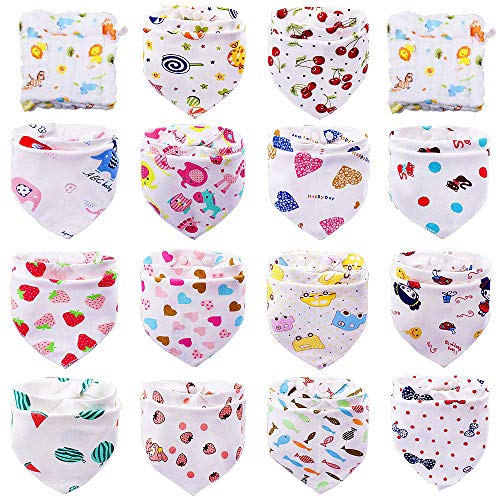 Tomkity 14 Bavaglino Neonato Bavaglini Bandana Cotone 100% per 14 Pcs Neonata