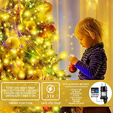 Carica l&#39;immagine nel visualizzatore di Gallery, aneeway Catene Luminose per Natalizie, 16x2m 400 LEDs Luci Stringa, 8 Modalità, Timer,Luci Natale Fata Filo di Rame Luci, per Interni Esterni Camera da Letto Giardino Natale - Bianco Caldo