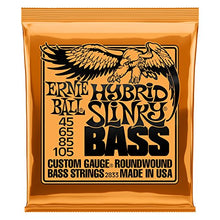 Carica l&#39;immagine nel visualizzatore di Gallery, Cordes pour basse électrique Ernie Ball Hybrid Slinky Nickel Wauge -
