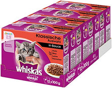 Carica l'immagine nel visualizzatore di Gallery, Whiskas - Confezione Multipla di Cibo per Gatti Giovani, 48 porzioni (4 x 12...