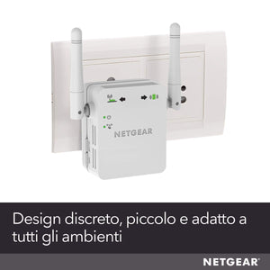 Netgear WN3000RP Ripetitore WiFi N300, Extender single 300 Mbps, Bianco