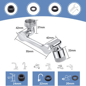 DOBIGER Prolunga Rubinetto Bagno, 1440° Rubinetto Rotante, Universale Snodo per Rubinetto Lavandino, Multifunzionale Rubinetto Prolunga per Cucina Lavandino Bagno