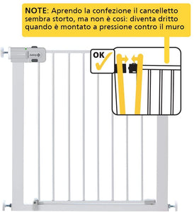 Safety 1st Easy Close Metal Cancelletto di Sicurezza per Bambini, Cani, Scale, 73 a 80 cm, Fissaggio a Pressione, Estensibile fino a 136 cm, Compatibile con Adattatore per Ringhiere, Metallo Bianco