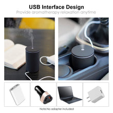 Carica l'immagine nel visualizzatore di Gallery, Diffusore di aromi agli oli essenziali Umidificatore a nebbia fredda per auto ufficio viaggio con luci colorate (alimentato tramite USB 60 ml)