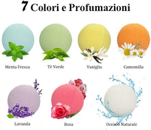 Carica l'immagine nel visualizzatore di Gallery, 7 Bombe da Bagno, Sali da Bagno, Fatto a Mano, Effervescente, Rigenerante e Idratante per la pelle, Idee Regalo Natale, Compleanno, San Valentino, Festa Della Mamma, per Donna, Uomo, Bambini, Relax