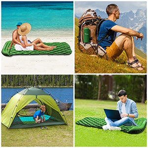 Ryaco Materasso da Campeggio Gonfiabile con Cuscino, Letto Verde