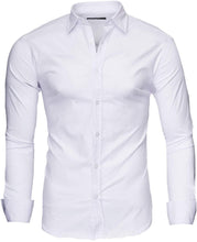 Carica l'immagine nel visualizzatore di Gallery, Kayhan Originale Uomo Camicia Slim Fit Facile Stiro Cotone Maniche Lungo S M L XL XXL 2XL - 6XL Modello Twoface