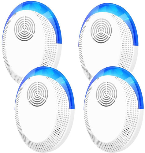 KedBrok Repellente Ultrasuoni 4 Pack, Antizanzare Ultrasuoni Repellente per Insetti Ultrasuoni per Topi Anti Zanzare, Topi, Scarafaggi, Insetti, Ratti, Ragni, Formiche, Insetti, Roditori