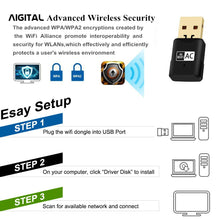 Carica l&#39;immagine nel visualizzatore di Gallery, Adattatore WiFi Scheda di Rete AC 600Mbps Nessun Bisogno Driver - Ilgrandebazar