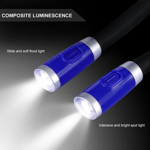 LEDGLE LED Luce del Libro, Mani libere, Braccio Flessibile, 4 6500-7000K, Blu - Ilgrandebazar