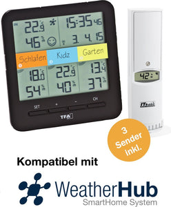 TFA Dostmann - 30.3060.01, Termometro/Igrometro Nero (Schwarz) - Ilgrandebazar