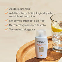 Carica l'immagine nel visualizzatore di Gallery, Fotoprotector ISDIN Fusion Water SPF 50 50ml | Fotoprotettore viso per uso quotidiano | Texture ultraleggera