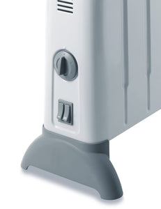 De'Longhi HCM2030 TermoConvettore Elettrico, Silenzioso, 3 Livelli di Potenza, Manopola Intuitiva, per Ambienti Fino a 60m³, Maniglia, Funzione Antigelo, Leggero, termostato di sicurezza, Bianco