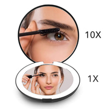 Carica l&#39;immagine nel visualizzatore di Gallery, Fancii Specchio Ingranditore Tascabile Illuminato per Trucco, Normale e Nero - Ilgrandebazar