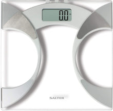 Carica l'immagine nel visualizzatore di Gallery, Salter Bilancia Pesapersone Digitale Analizzatrice Ultrasottile in Vetro, Calcola la Percentuale di Grasso, Acqua e Massa Corporea, Memoria 4 Utenti, Capacità Massima 160 Kg, Bianco