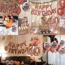 Carica l&#39;immagine nel visualizzatore di Gallery, MMTX Palloncini Compleanno 40 Anni Oro Rosa Decorazioni per Feste...