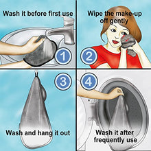 Carica l&#39;immagine nel visualizzatore di Gallery, KinHwa Panno Microfibra Viso Riutilizzabile Struccante 3, grigio - Ilgrandebazar