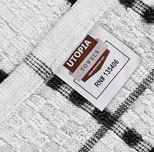 Utopia Towels - 12 Strofinacci da Cucina - Lavabili in Nero E Bianco - Ilgrandebazar