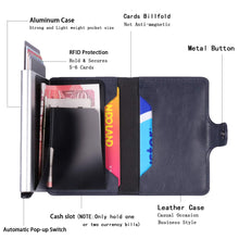 Carica l&#39;immagine nel visualizzatore di Gallery, BOJLY Porta carte di credito, porta con fermasoldi Anti-RFID e NFC, Blu - Ilgrandebazar
