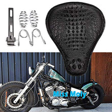 Carica l&#39;immagine nel visualizzatore di Gallery, Pelle Coccodrillo Moto Sella Monoposto per Sportster Nero-Aggiornamento