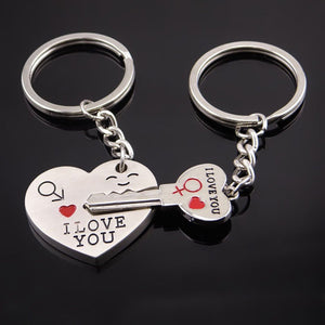 Ducomi® I love you - Coppia di Portachiavi Complementari Amore - 1 Argento - Ilgrandebazar