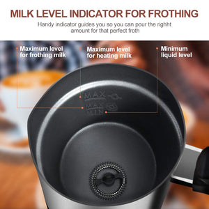 Montalatte elettrico automatico da 500 watt 240 ml in acciaio inossidabile adatto per rivestimento antiaderente schiuma di latte caldo e freddo facile da pulire