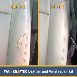 Kit di Riparazione per Pelle e Vinile – Per Riparare, Ritoccare e Restaurare Graffi, Macchie e Crepe – Universale – Per Divani, Sedili Auto, Scarpe, Borse e Cruscotti – Con 5 Tonalità Diverse