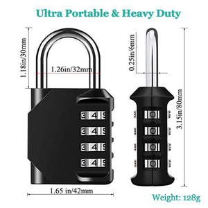 Lucchetto a Combinazione (3 pezzi),Joyguard a a 4 Nero - Ilgrandebazar