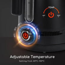 Carica l&#39;immagine nel visualizzatore di Gallery, Aigostar Loki - Bollitore Elettrico Temperatura Regolabile 40-100 ℃, Bollitore in Acciaio Inox con Display Digitale LED, 1,7 Litri 2200W, Funzione di Mantenimento Caldo, Senza BPA, Nero