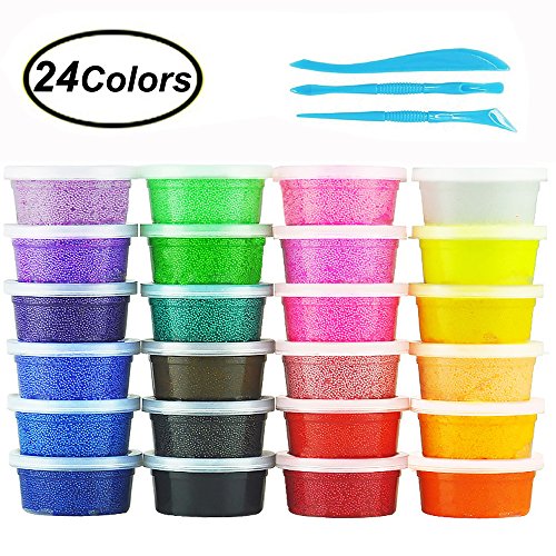 Fluffy Floam Slime Clay, Swallowzy 24 Colors Snow Mud Kit... - Ilgrandebazar