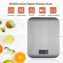 Carica l&#39;immagine nel visualizzatore di Gallery, Bilancia da Cucina Smart Digitale con Funzione Tare,5kg/11 lbs Acciaio Inox Bilancia Elettronica per la Casa e la Cucina con 5 Measuring Units e Precisione 1g,Bianca,(2 Batteries Incluse)