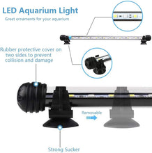 Carica l&#39;immagine nel visualizzatore di Gallery, 92 cm luce LED per acquario, illuminazione subacquea, IP68, copertura impermeabile, lampada a LED spina UE per serbatoio con telecomando RGB cambia colore (1,8 x 92 cm, bianco e blu)